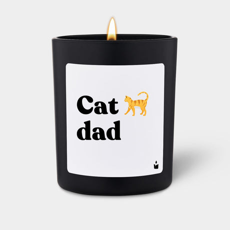 Duftkerze Schwarz Woody Cat dad von ChattyCandles