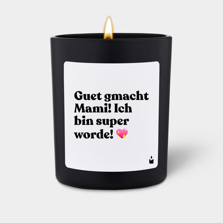 Duftkerze Schwarz Flowery Guet gmacht Mami! Ich bin super worde! von ChattyCandles