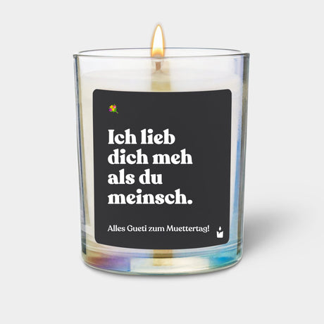 Duftkerze Rainbow Flowery Ich lieb dich meh als du meinsch. Alles Gueti zum Muettertag! von ChattyCandles