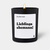 Duftkerze Schwarz Woody Du bist meine Lieblingsehemann! von ChattyCandles