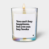 Duftkerze Rainbow Woody You can't buy happiness, but you can buy books von ChattyCandles
