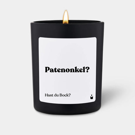 Duftkerze Schwarz Flowery Patenonkel? Hast du Bock? von ChattyCandles