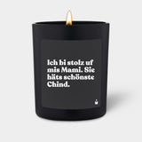 Duftkerze Schwarz Flowery Ich bi stolz uf mis Mami. Sie häts schönste Chind. von ChattyCandles