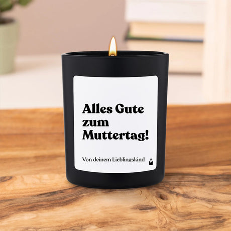 Duftkerze Schwarz Flowery Alles Gute zum Muttertag!