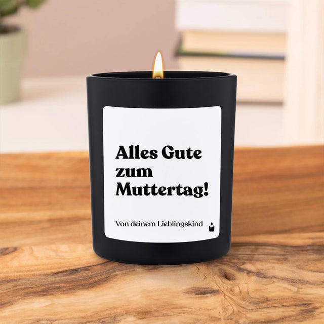 Duftkerze Schwarz Flowery Alles Gute zum Muttertag!