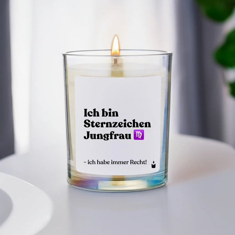 Duftkerze Rainbow Woody Ich bin Sternzeichen Jungfrau - ich habe immer Recht! von ChattyCandles