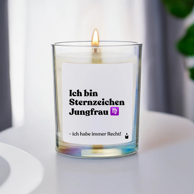 Duftkerze Rainbow Woody Ich bin Sternzeichen Jungfrau - ich habe immer Recht! von ChattyCandles