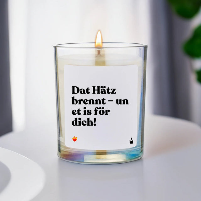Duftkerze Rainbow Woody Dat Hätz brennt – un et is för dich! von ChattyCandles