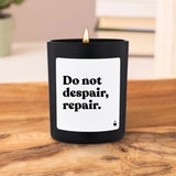 Duftkerze Schwarz Woody Do not despair, repair. von ChattyCandles