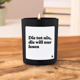 Duftkerze Schwarz Woody Die tut nix, die will nur lesen von ChattyCandles
