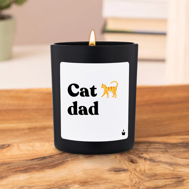 Duftkerze Schwarz Woody Cat dad von ChattyCandles