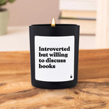 Duftkerze Schwarz Flowery Introverted but willing to discuss books von ChattyCandles