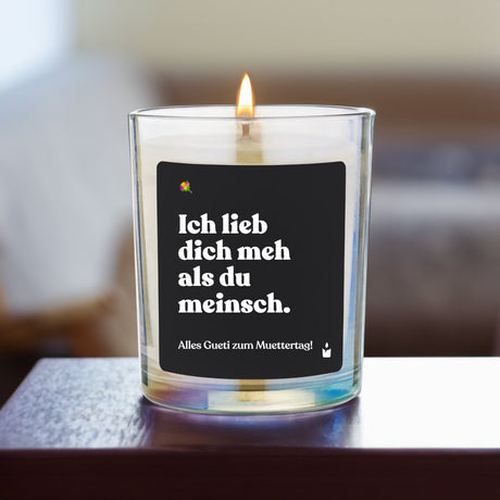 Duftkerze Rainbow Flowery Ich lieb dich meh als du meinsch. Alles Gueti zum Muettertag! von ChattyCandles