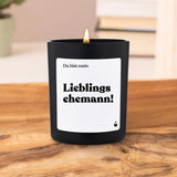 Duftkerze Schwarz Woody Du bist meine Lieblingsehemann! von ChattyCandles