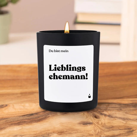 Duftkerze Schwarz Woody Du bist meine Lieblingsehemann! von ChattyCandles