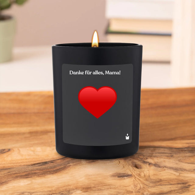 Duftkerze Schwarz Woody Danke für alles, Mama!