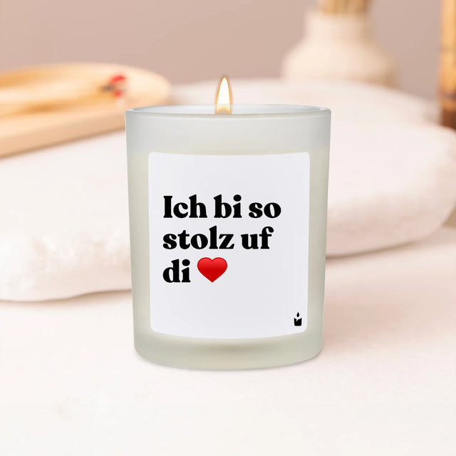 Duftkerze Flowery Ich bi so stolz uf di