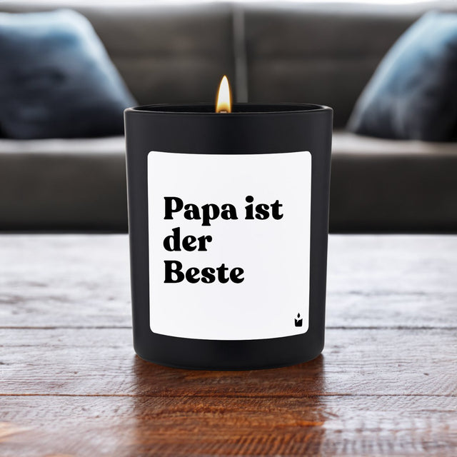 Duftkerze Schwarz Flowery Papa ist der Beste von ChattyCandles