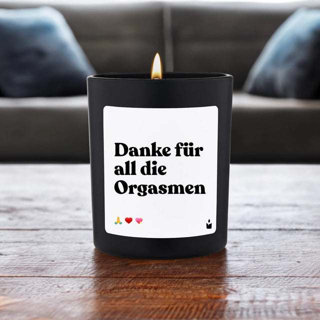 Duftkerze Schwarz Woody Danke für all die Orgasmen