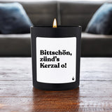 Duftkerze Schwarz Flowery Bittschön, zünd’s Kerzal o! von ChattyCandles