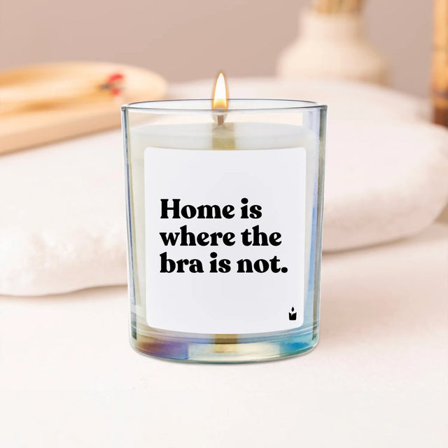 Duftkerze Flowery Home is where the bra is not.