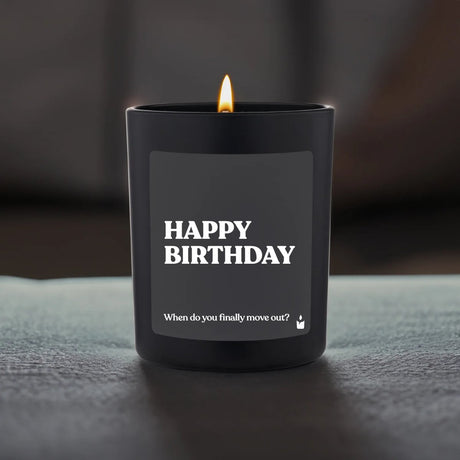 Duftkerze Flowery HAPPY BIRTHDAY - When do you finally move out?