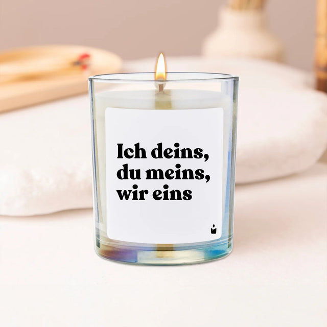 Duftkerze Rainbow Woody Ich deins, du meins, wir eins von ChattyCandles