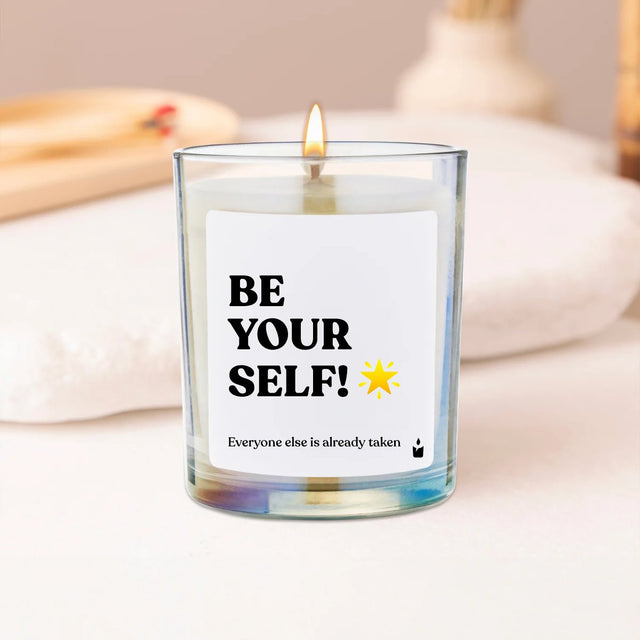 Duftkerze Rainbow Woody Be yourself! Everyone else is already taken von ChattyCandles