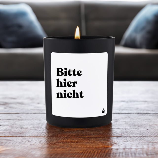 Duftkerze Schwarz Flowery Bitte hier nicht