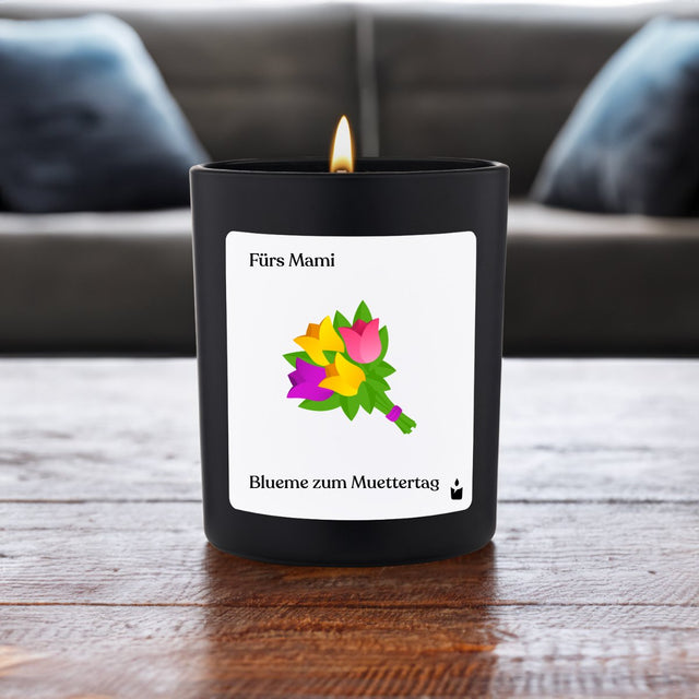 Duftkerze Schwarz Flowery Fürs Mami. Blueme zum Muettertag von ChattyCandles