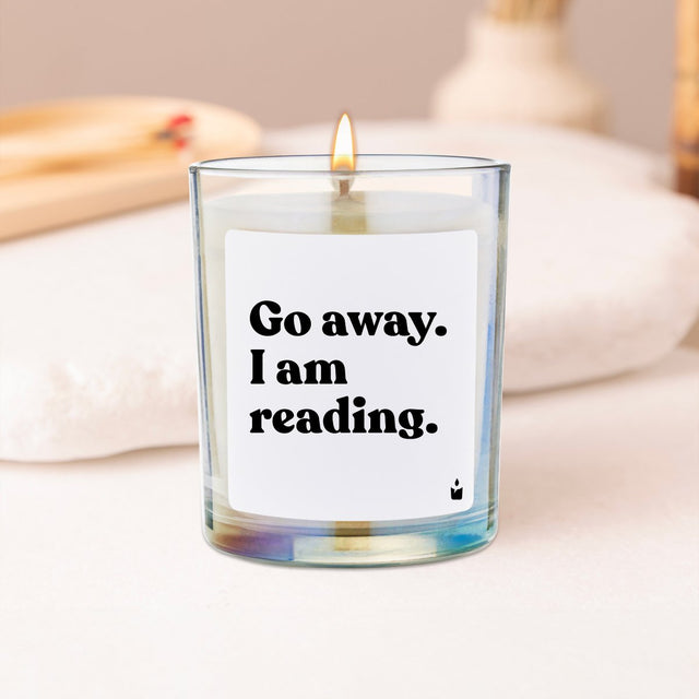 Duftkerze Rainbow Woody Go away. I am reading. von guteszeug.ch