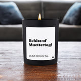 Duftkerze Schwarz Flowery Schiss uf Muettertag! Ich lieb dich jede Tag. von ChattyCandles