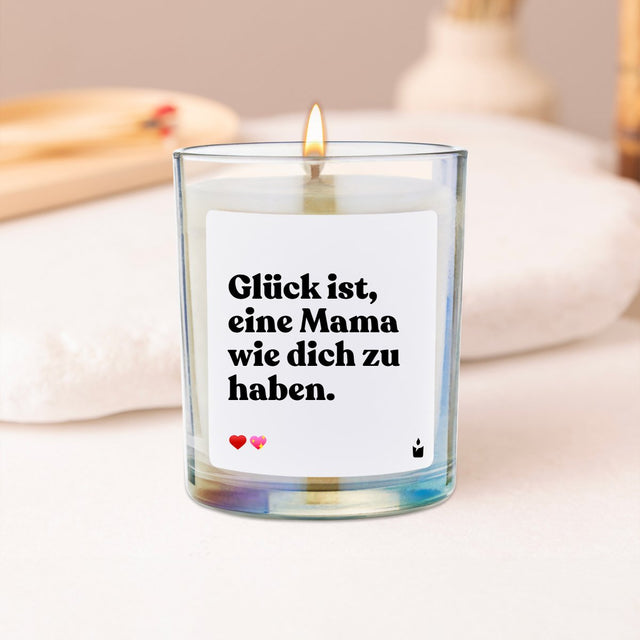 Duftkerze Rainbow Woody Glück ist, eine Mama wie dich zu haben.
